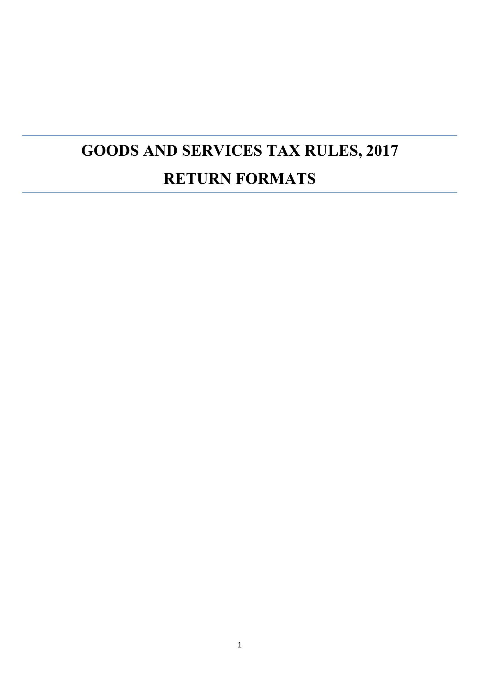 GST Return formats